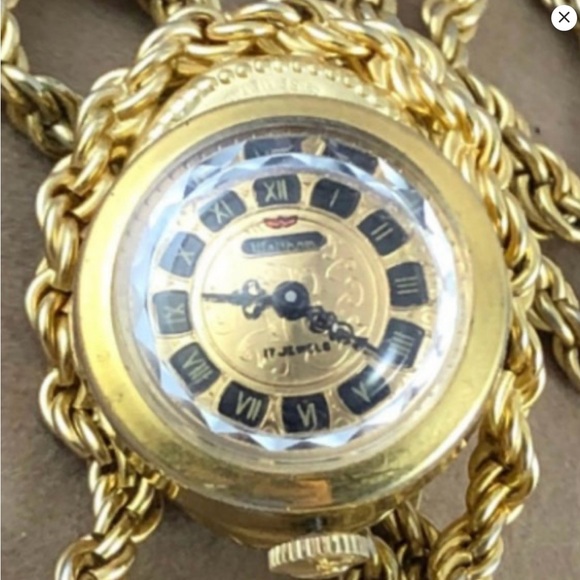 Vintage Cameo Gold Tone Waltham Mechanical Watch - Picture 2 of 2